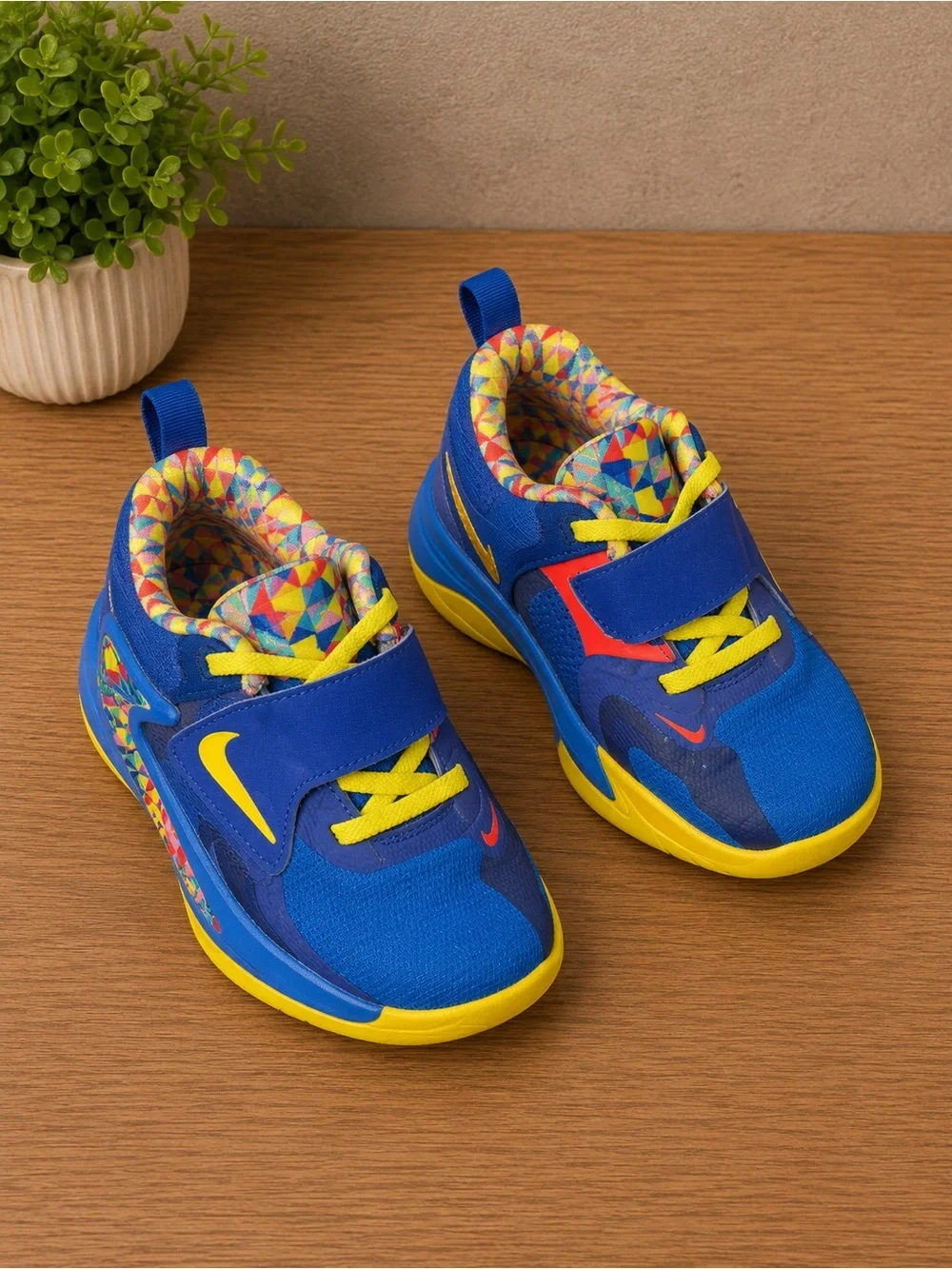 Nike Zoom Freak 4 Kaleidoscope Kids Basketball Shoes Blue Size 12C